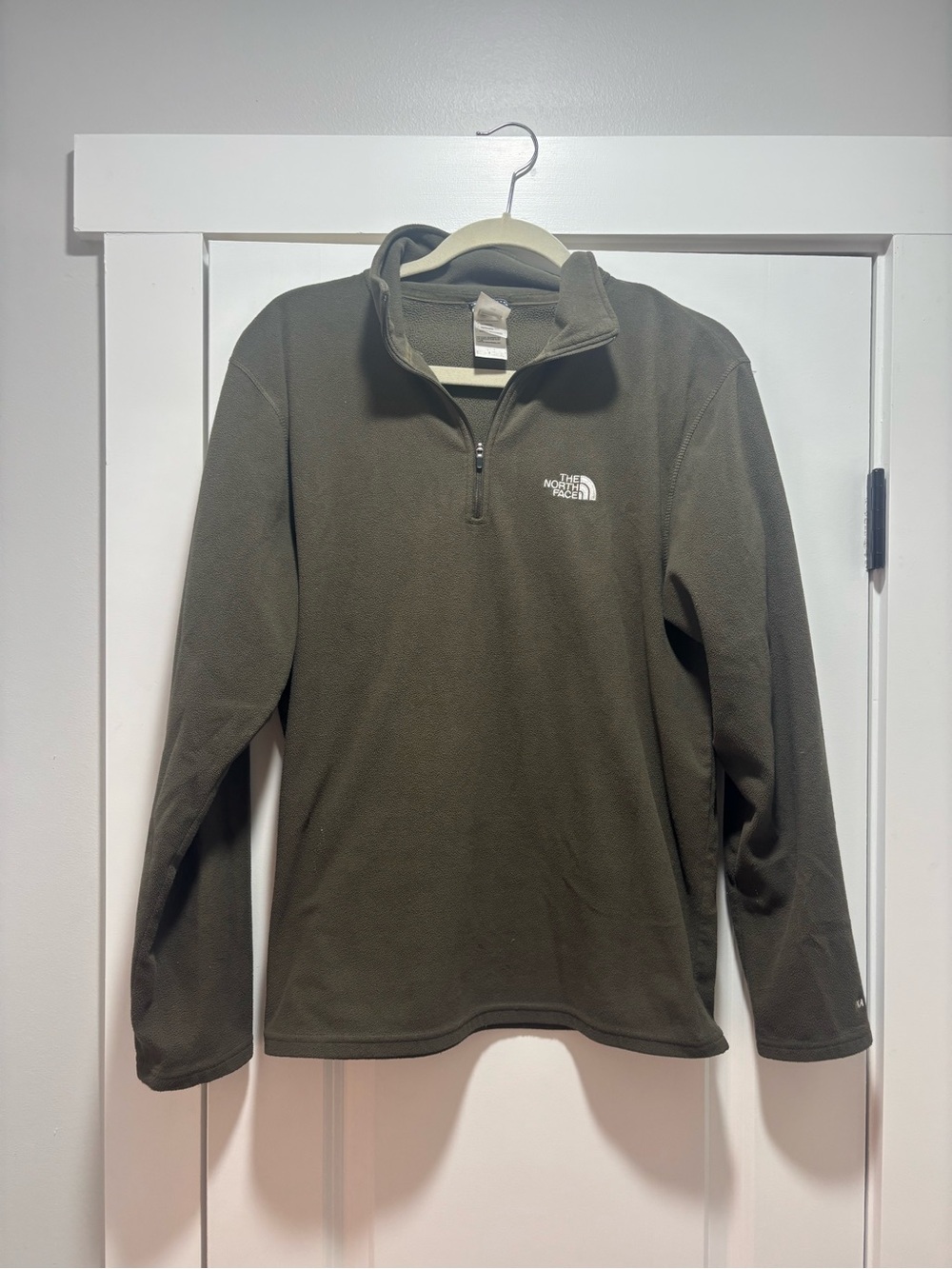 The North Face Men's Olive Green Half-Zip Fleece Pullover